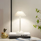 Frendorf | GlowVibe Skandi LED Tischlampe | Wiederaufladbar | Stoffschirm mit Falten | Kabellos | Stimmungslicht | Nachttischlampe