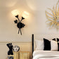 Zeitgenössische skandinavische Blumen Eisen Glas 1/2 Licht Wandlampe für Wohnzimmer