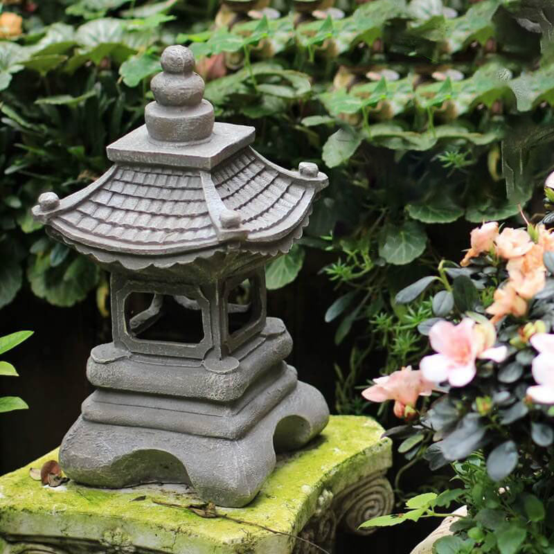 Frendorf | PagodaGlow Japanische Solar-Pagodenleuchte | LED Gartenlampe | Wetterfest | Dekorative Außenbeleuchtung