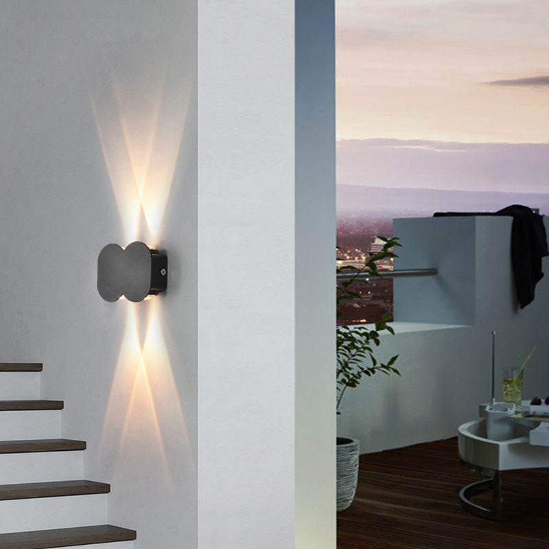 Moderne Outdoor Runde Geometrische Auf- und Ablichtende Wasserdichte LED Wandleuchte