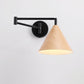 Frendorf | LumoNordic Minimalist Cone Swing Arm LED Wandlampe | Holzmaserung | Flexibler Schwenkarm | Stimmungslicht | Deko für Zuhause