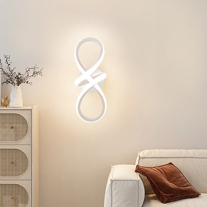 Contemporary Creative Spiral Ring Iron Silicone LED Wall Sconce Lamp For Bedroom
