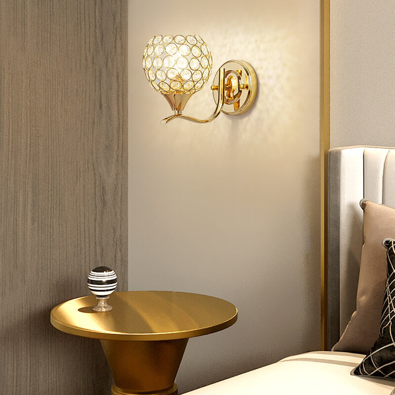 Zeitgenössische kreative Kristallkugel 1- Licht Wandlampe für das Wohnzimmer