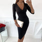Frendorf | Sexy Einfarbiges Kleid mit V-Ausschnitt