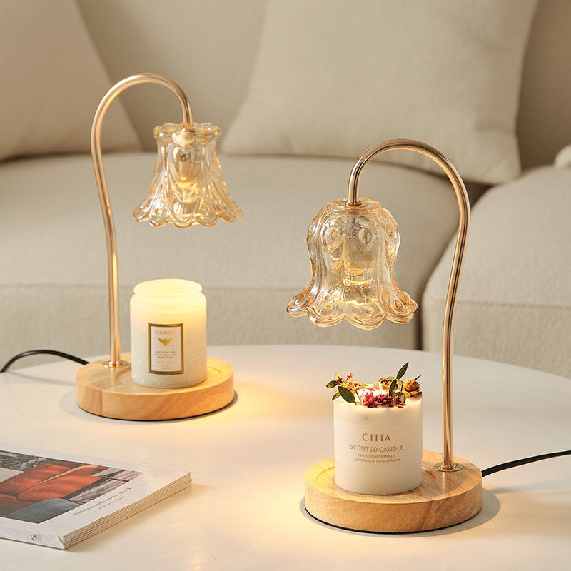 Frendorf | ValoraGlow Tischlampe | Modernes Holzdesign | Maiglöckchen-Stil | 1-flammig & Dimmbar