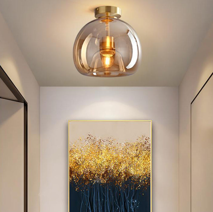 Frendorf | Nordora Luxus Rundglas-Deckenleuchte | Semi-Flush Mount | Modernes Skandinavisches Design