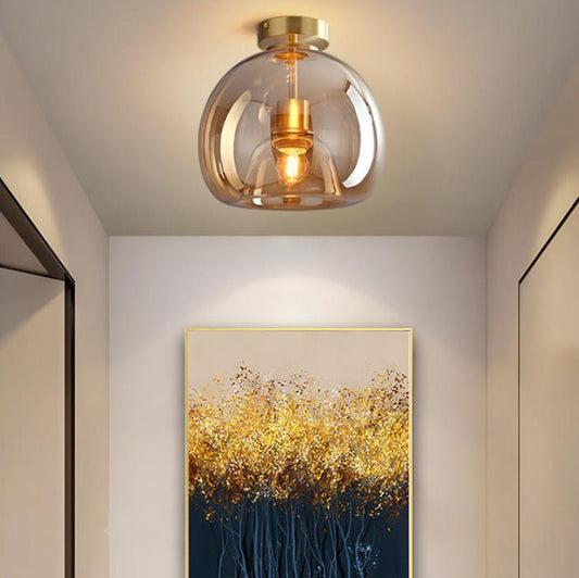 Frendorf | Nordora Luxus Rundglas-Deckenleuchte | Semi-Flush Mount | Modernes Skandinavisches Design