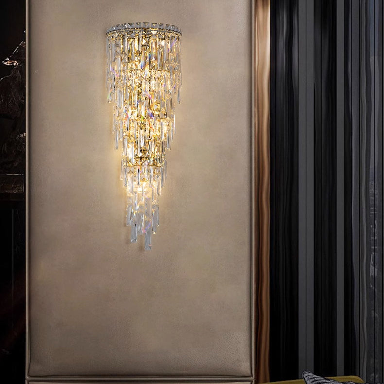 Frendorf | Lustrevia Kristall Wandleuchte | Luxus Design | Quasten aus Kristall | LED 1-Licht | Wohnzimmerlicht