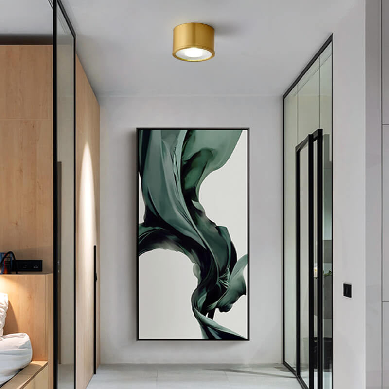 Frendorf | LumaBrass LED Deckenstrahler | Zylindrisches Design | Moderne Flush Mount Beleuchtung | Neutralweiß (4000K)