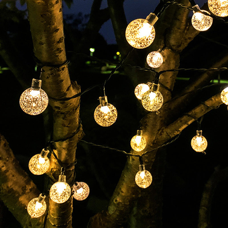 Frendorf | Moderne Art Deco wasserdicht Solar PVC Gummi Acryl Schnee Biene Ball Kristall Ball Tropfen LED Lichterkette Außenbeleuchtung für Garten