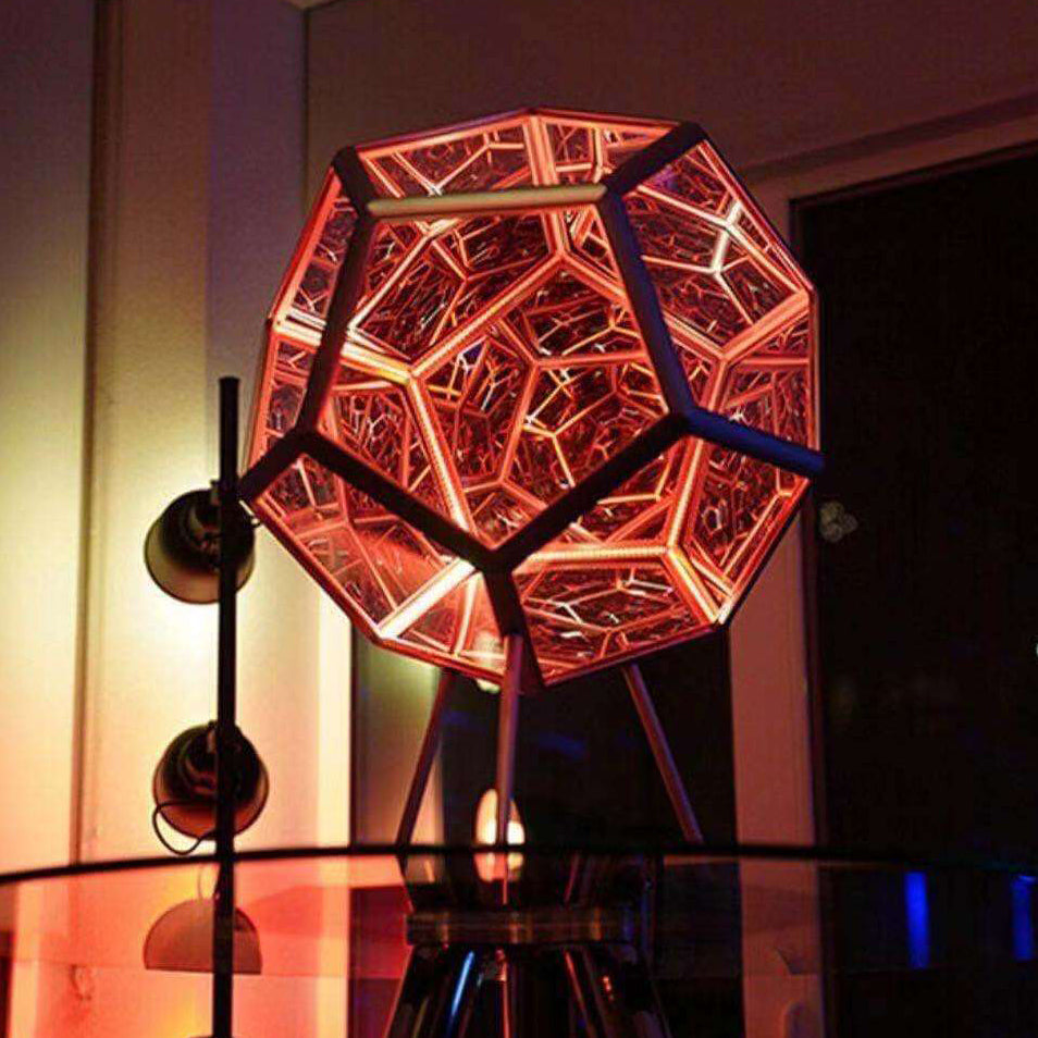 Frendorf | Novahedron LED Tischlampe | Unendliche Dodekaeder-Optik | Stimmungslicht | Kunstvolle Dekoration