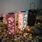 Solar Butterfly Rose Muster Hohle Säule LED Außen wasserdichte dekorative Lampe