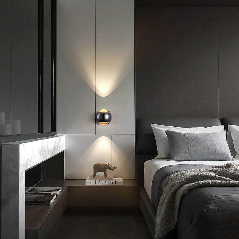 Frendorf | Arcano LED Wandleuchte | Nordic Design | Halbrundes Aluminium | Up-Down Beleuchtung für Schlafzimmer