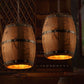 Frendorf | BarrelGlow Vintage Pendelleuchte | Holz-Weinfass-Design | 1-flammig | Rustikale Beleuchtung