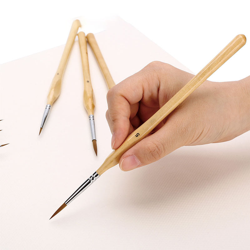 Frendorf | 11 Stück Miniatur Detail Pinsel Set mit natürlichem Holzgriff