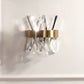 Moderne Luxus Halbzylinder Edelstahl Kristall 2-Licht Wandlampe für Schlafzimmer