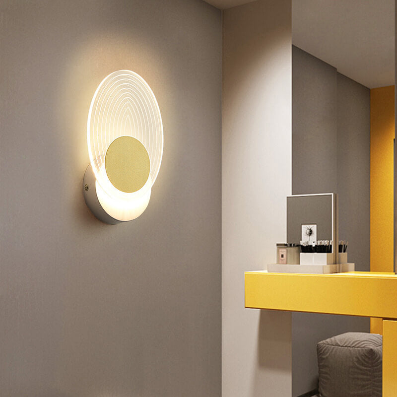 Frendorf | Luxoria Geo LED Wandleuchte | Goldenes Geometrisches Design | Acryl & Modern | Warmes Licht