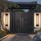 Traditionelle chinesische wasserdichte rechteckige Edelstahl-Glas-LED-Wandleuchte für den Außenbereich Terrasse