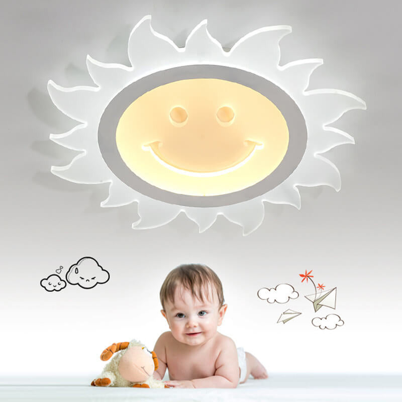 Frendorf | SunnyGlow Smiley LED Deckenleuchte | Cartoon Design | Warm- & Weißlicht | Dimmbar | Kinderzimmer