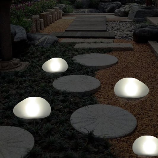 Solar Pebble ABS Sandgestrahltes Glas LED Außenlandschaftslicht