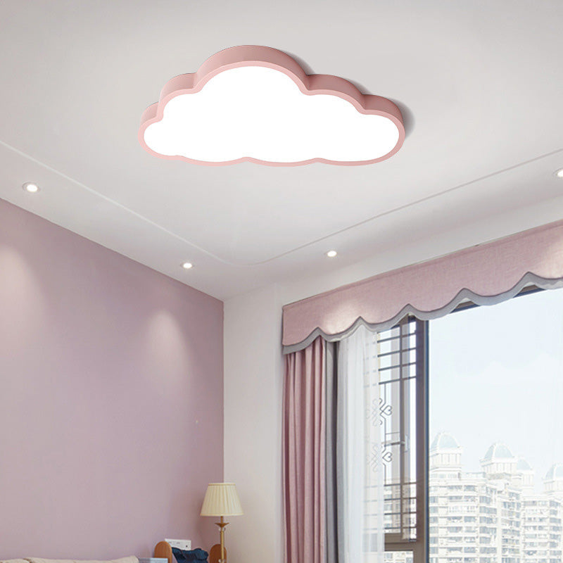 Zeitgenössische skandinavische Macaron Cartoon Eisen PVC Wolken Shade LED Deckenleuchte für das Wohnzimmer
