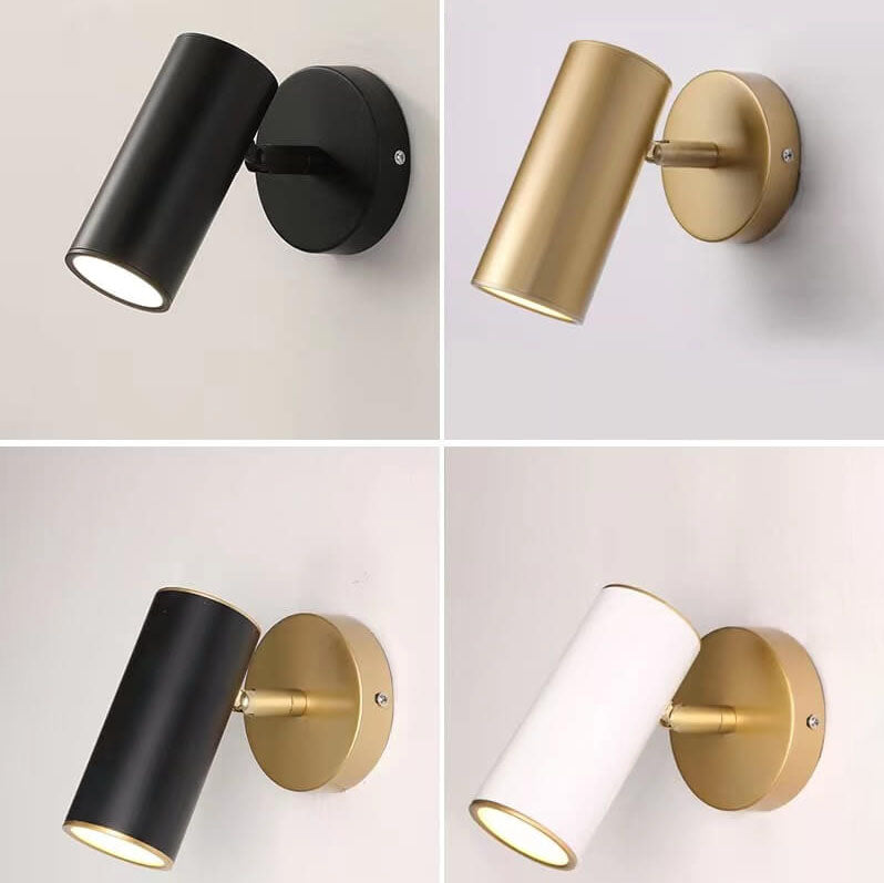Moderne Einfachheit Plattierte Zylindrische Spotlicht 1-Licht Lese Wandleuchte Lampe