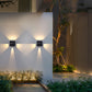 Moderne Minimalistische Solar Quadrat Streifen Aluminium LED Wand Scone Lampe Für Garten
