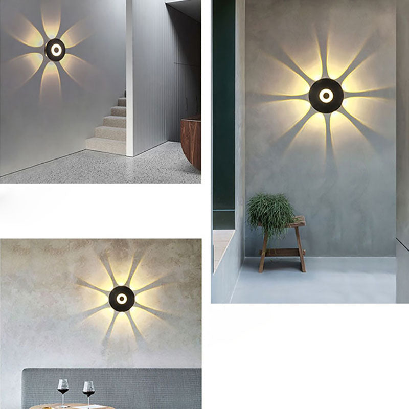 Frendorf | LumaNest LED Wandleuchte im skandinavischen Stil | Aluminium Rundschirm | Wetterfest für Außenbereich & Terrasse