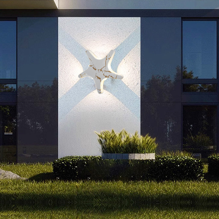 Zeitgenössische Einfachheit Aluminium Seestern Design LED wasserdichte Wandlaterne Lampe für Außenterrasse