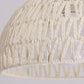 Frendorf | Rattana Deckenleuchte | Japanisches Design | Halbrundes Holz & Rattan | Beleuchtung für Wohnzimmer