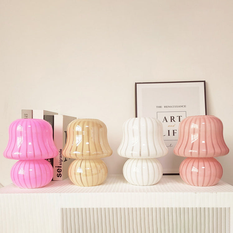 Frendorf | MushLume Glas Tischlampe | Französisches Design | Handgefertigt | Pilzform | Deko & Beleuchtung