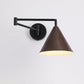Frendorf | LumoNordic Minimalist Cone Swing Arm LED Wandlampe | Holzmaserung | Flexibler Schwenkarm | Stimmungslicht | Deko für Zuhause