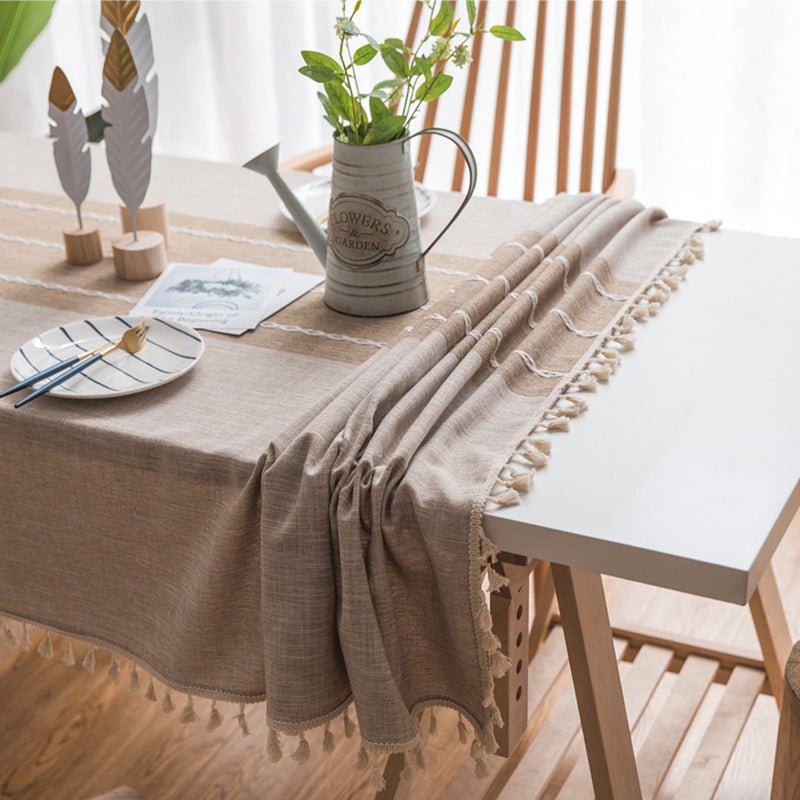Wasserdicht Ölbeständig Rechteckige Tischdecke Baumwolle Leinen Faltenresistente Tischdecke für Küche Esszimmer Buffet Party