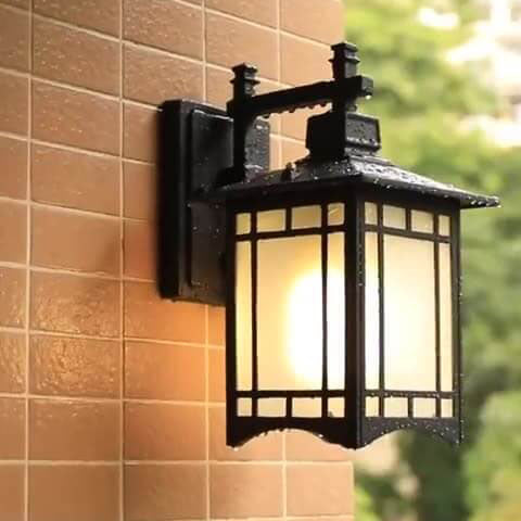 Frendorf | Pavilor Solar Wandlampe | Wasserdicht | Aluminium | Chinesischer Pavillon Stil