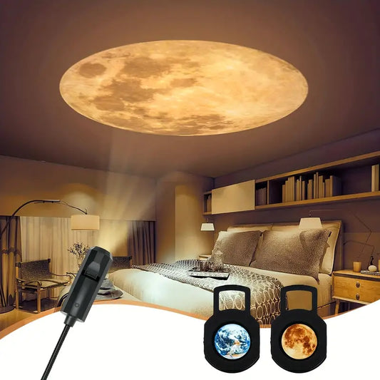 Renan - Groß einzigartiges Projektlicht (Erde und Mond)