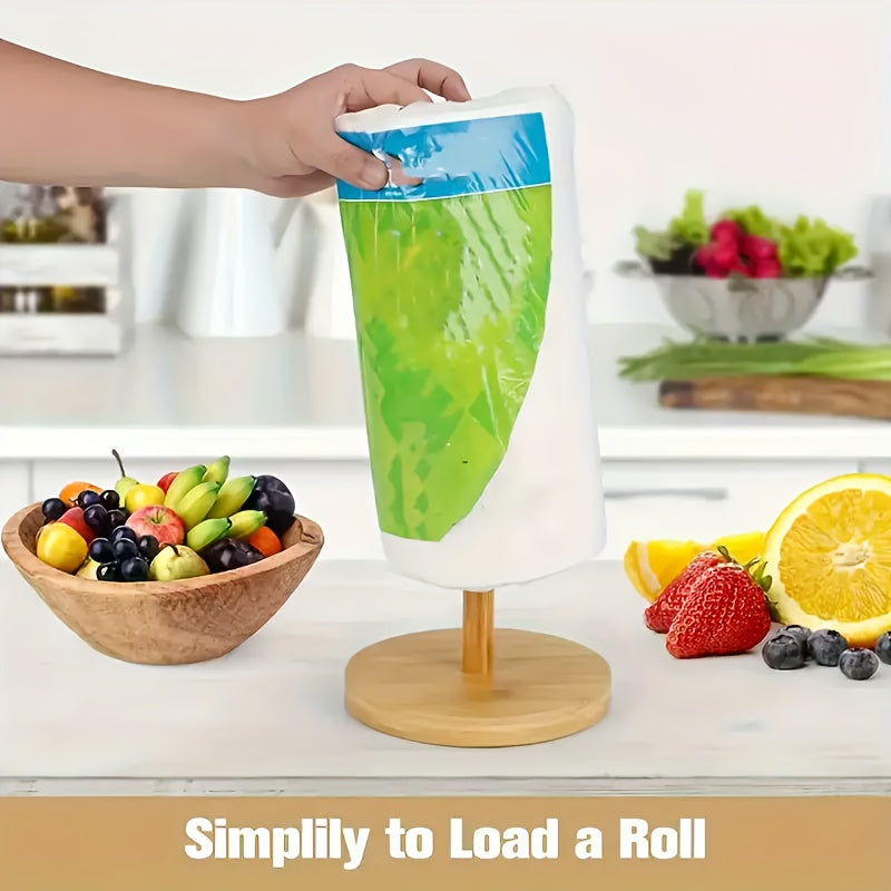 Frendorf | Bamboo Küchenrollenhalter mit natürlicher Oberfläche – Stylisch und praktisch für die Arbeitsplatte