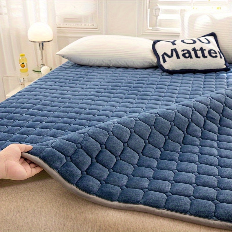 Luxuriöser einfarbiger dicker Milchvelours-Matratzenbezug - Weiche, bequeme, atmungsaktive Bettauflage für erholsamen Schlaf im Schlafzimmer, Gästezimmer, Wohnheim und Hotel