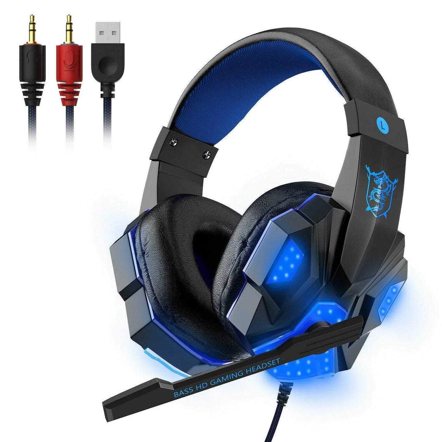 Frendorf | 3.5mm Gaming-Headset Mikrophon LED Kopfhörer Stereo Bass Surround Für PC PS4 Xbox One