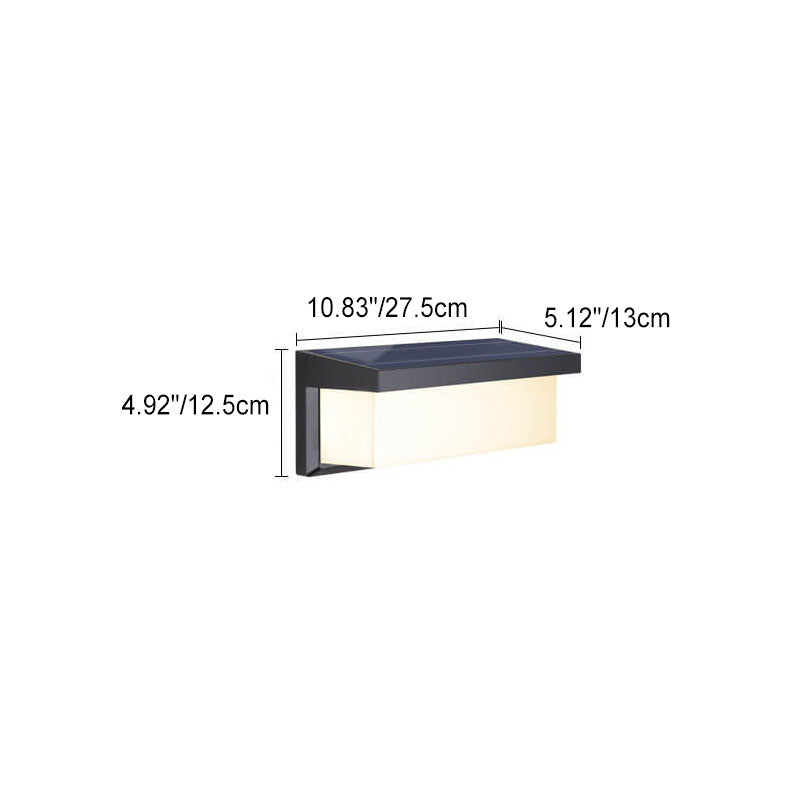 Modern Minimalist Solar Rechteck PC LED Außen Wandleuchte Lampe Für Außenpatio