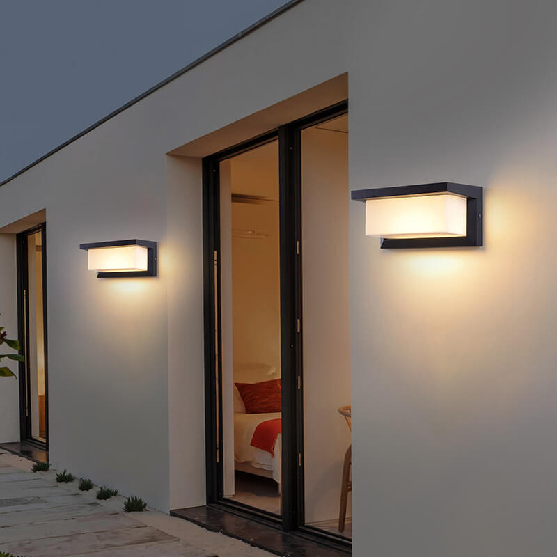 Modern Minimalist Solar Rechteck PC LED Außen Wandleuchte Lampe Für Außenpatio