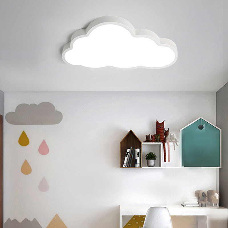 Zeitgenössische skandinavische Macaron Cartoon Eisen PVC Wolken Shade LED Deckenleuchte für das Wohnzimmer