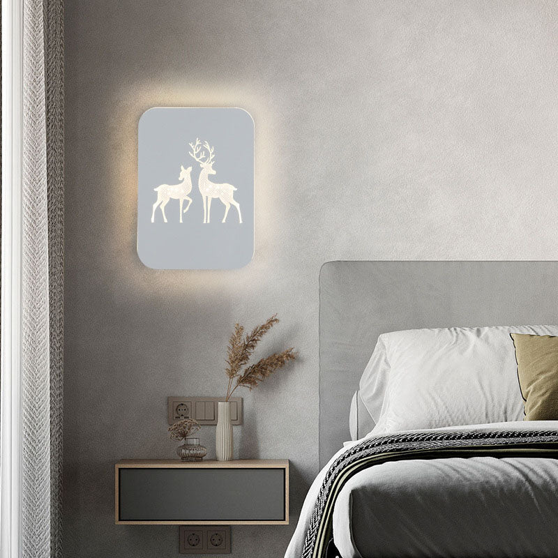 Zeitgenössische kreative Acryl Reh Eisen LED Wandleuchte Lampe für Schlafzimmer