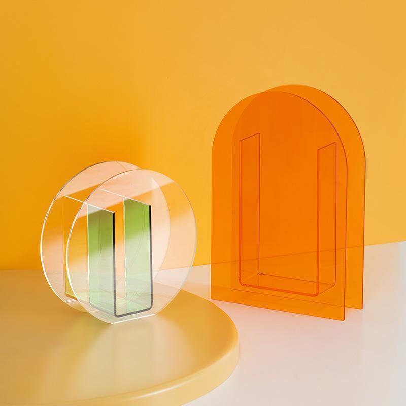 Frendorf | VividVase Bunte Acrylvase mit Geometrischem Design | Stilvolle Blumenvase | Modern & Zeitlos