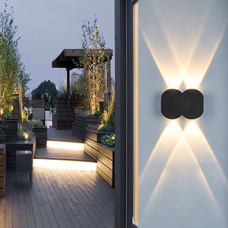 Moderne Outdoor Runde Geometrische Auf- und Ablichtende Wasserdichte LED Wandleuchte