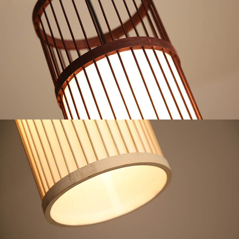 Frendorf | Bambora Zen Pendelleuchte | Handgewebte Bambus-Laterne | Japanisches Design | Natürliche Eleganz