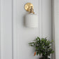 Frendorf | BrassGlow Japanische Retro Wandleuchte | Minimalistisches Design | Zylinder Oval | Messing & Lucite | 1-flammig