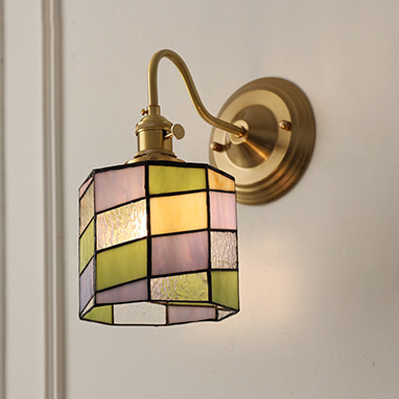 Frendorf | AuroraGlint Tiffany Kupfer Wandleuchte | Klassisches Design | Hochwertiges Glas | Ideal für Wohnzimmer