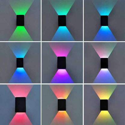 Frendorf | GlowSquare Moderne Aluminium LED Wandleuchte | RGB & Weißlicht | Quadratisches Design | Stimmungslicht
