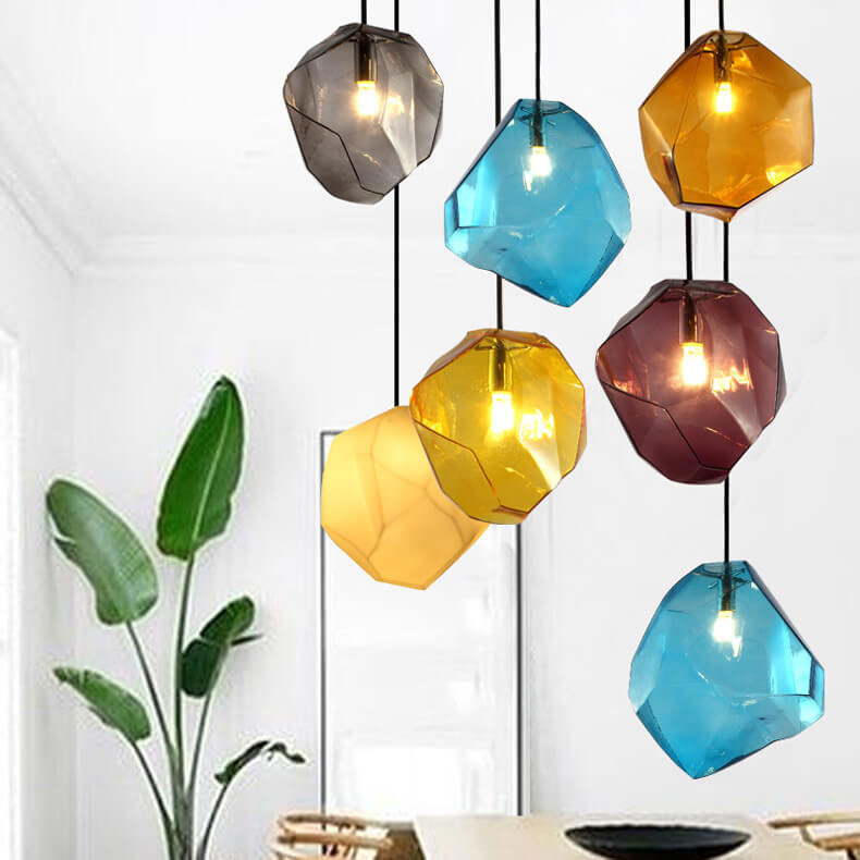 Frendorf | Glasvara Pendelleuchte | Modernes Glasdesign | Unregelmäßige Form | Wohnzimmerlicht