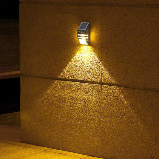 Frendorf | SolarRay Trapezoid LED Wandleuchte | Edelstahl | Bewegungssensor | Solarbetrieben | Outdoor Gartenlicht